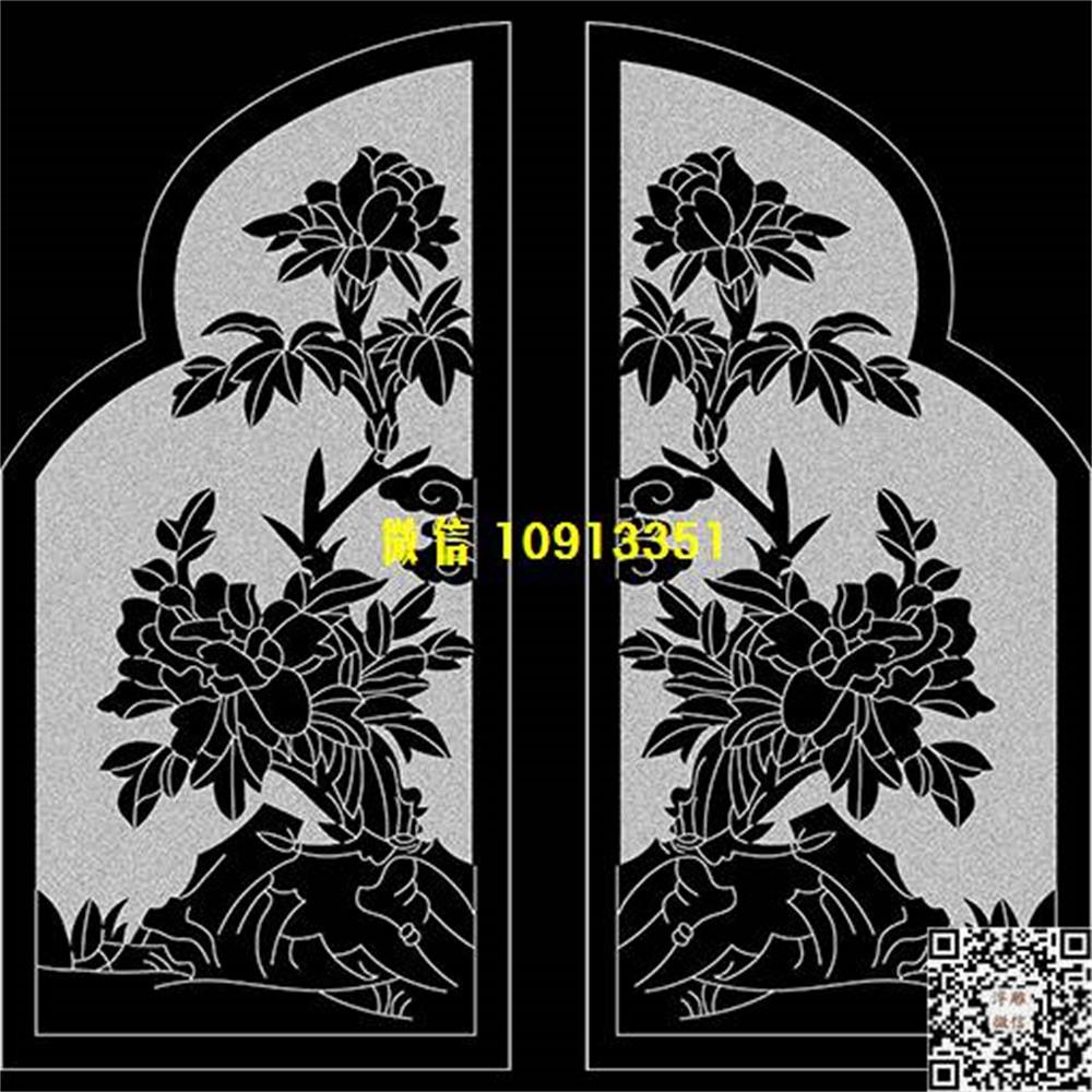 精雕图4a牡丹包谷精雕图线雕图线条图单线铣底图_电脑雕刻plt文泰矢量图精雕图浮雕图